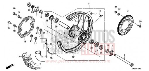 ROUE ARRIERE CRF450LK de 2019